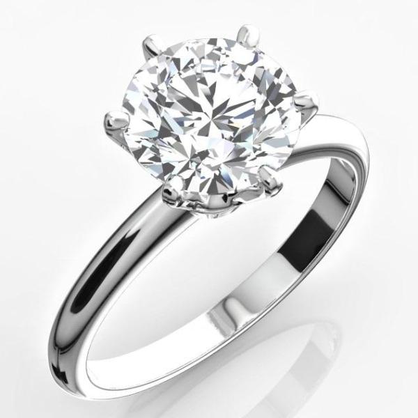 Solitaire Engagement Ring (3.26 ct Round ESI2 EGLUSA Diamond) in Platinum