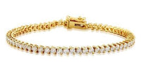 2 Prong Diamond Tennis Bracelet (8.20 ct Diamonds) in Yellow Gold