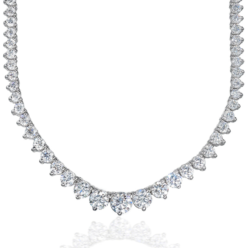 Graduated Necklace (24.08 ct Diamonds) in White Gold