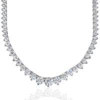 Graduated Necklace (12.16 ct Diamonds) in White Gold