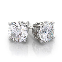 Beauvince GIA ISI1 Certified 2.01 Ct Round Diamond Studs