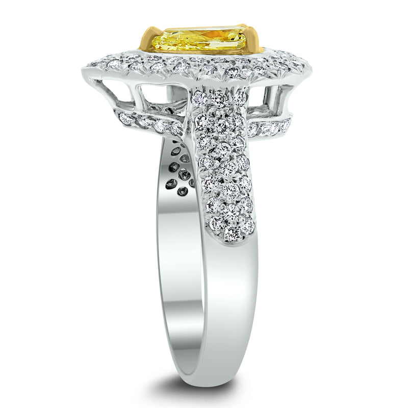 Luz Ring (0.56 ct Pear Shape Fancy Yellow SI2 Diamond) in White Gold