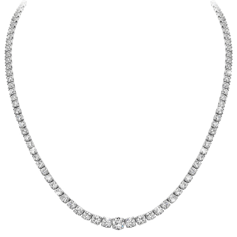 Graduated Necklace (14.40 ct Diamonds) in White Gold