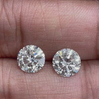 Round Solitaire Diamond Studs (2.00 ct Round H VS2 GIA Diamonds) in White Gold