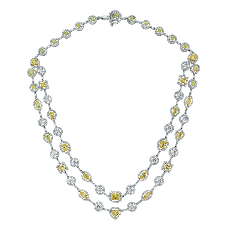 Summer Yellow White Diamond Necklace ct Diamonds) in Gold