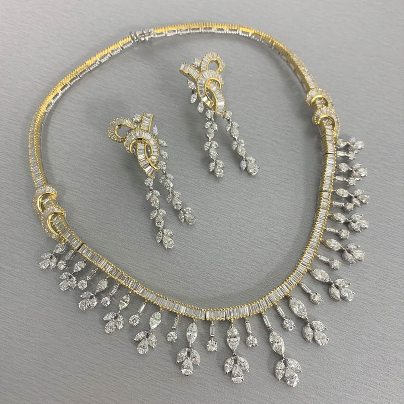 Scintilla Diamond Necklace (29 ct Diamonds) in Two Tone Gold