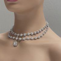 Sansa Solitaire Diamond Necklace (13.21 ct Diamonds) in White Gold