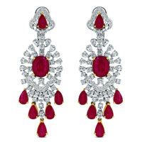 Regalia Ruby & Diamond Earrings (26.24 ct Diamonds & Rubies) in White Gold