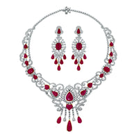 Regalia Ruby & Diamond Necklace (55.81 ct Diamonds & Rubies) in White Gold