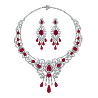 Regalia Ruby & Diamond Earrings (26.24 ct Diamonds & Rubies) in White Gold