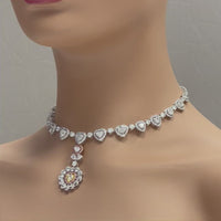 Amore Heart Diamond Necklace (21.95 ct Diamonds) in White Gold