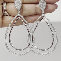 Audrey Diamond Earrings (4.25 ct Diamonds) in White Gold