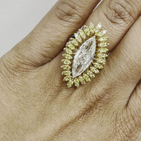 Marquise Diamond Halo Ring (3.75 ct Diamonds) in Gold