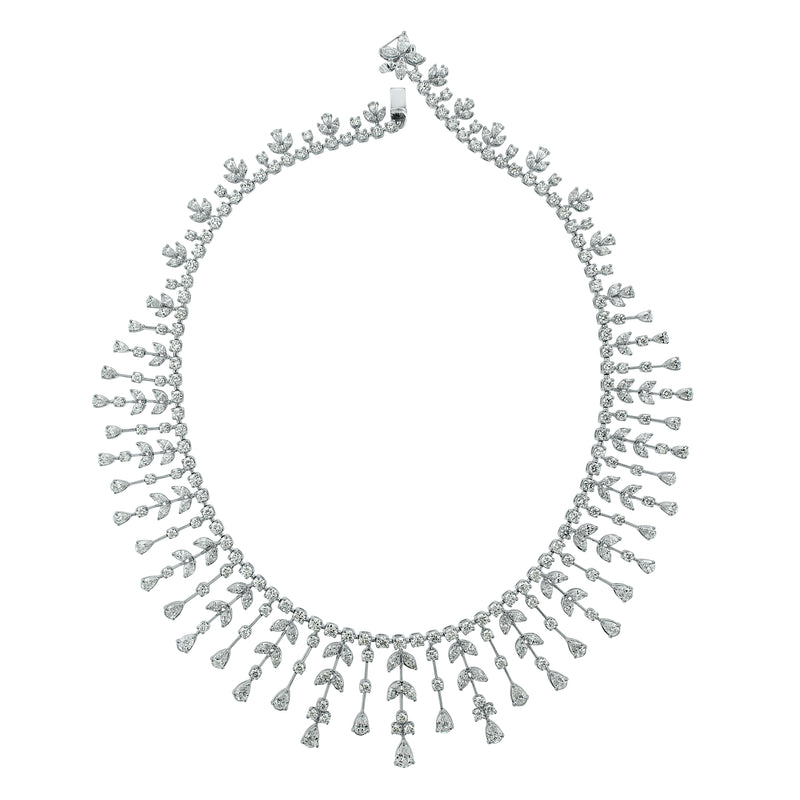 Garden of Eden Diamond Earrings (7.71 ct Diamonds) in White Gold