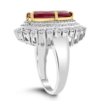 Rita Oval Ruby & Diamond Halo Ring (5.83 cts Ruby & Diamonds) in Gold