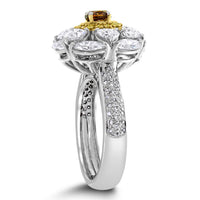 Ballerina Champagne Diamond Ring (2.44 ct Diamonds) in Gold