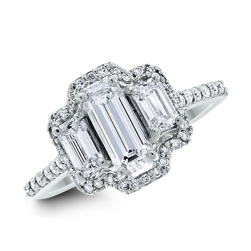 1.67 Emerald Cut Custom Engagement Ring