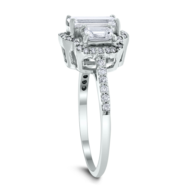 13.15 carat Emerald Cut Lab Diamond Engagement Ring | Lauren B Jewelry