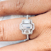 Diana Engagement Ring (0.82 ct Emerald Cut IVVS Diamond) in White Gold