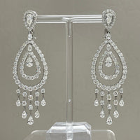 Rain Diamond Earrings (15.01 ct Diamonds) in White Gold