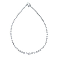 Graduated Space Riviera Tennis Necklace (11.53 ct Diamonds) in Platinum