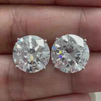 Round Solitaire Diamond Studs (14.01 ct Round IVS2 GIA Diamonds) in White Gold