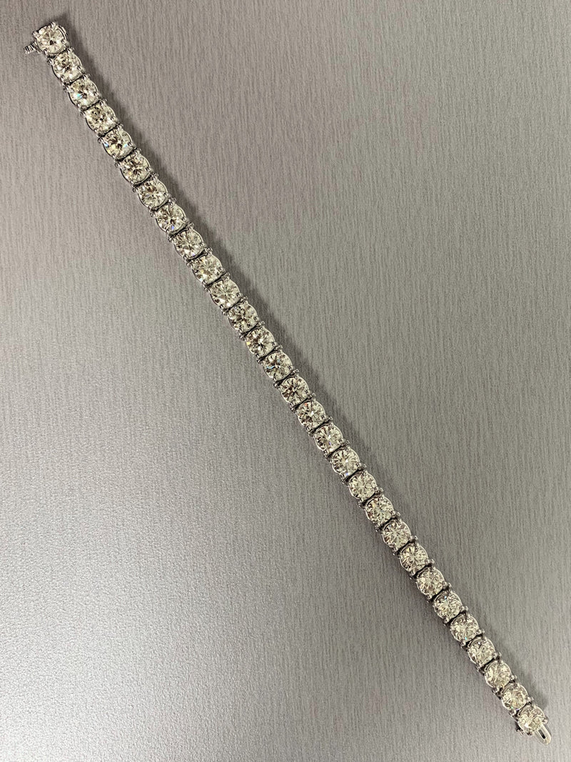 Diamond Tennis Bracelet (15.36 ct Diamonds) in White Gold
