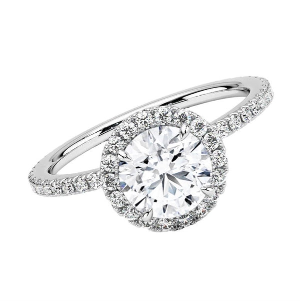 Beauvince GIA Certified 1.00 Carat Round HVS2 Halo Engagement Ring