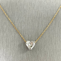 Beauvince GIA Certified 1.01 Ct Heart Shape GSI1 Diamond Pendant in Rose Gold Chain