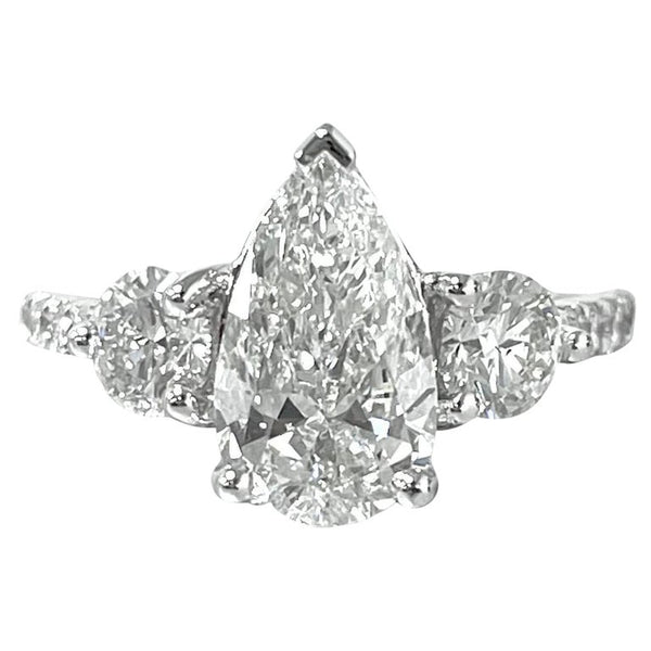 Beauvince Reina Engagement Ring (1.50 ct Pear Shape ISI1 GIA Diamond)  in White Gold