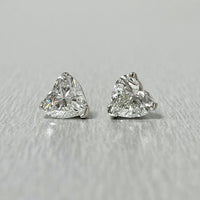 Beauvince Heart Shape Solitaire Studs (2.01 ct I SI1 GIA Diamonds) in White Gold