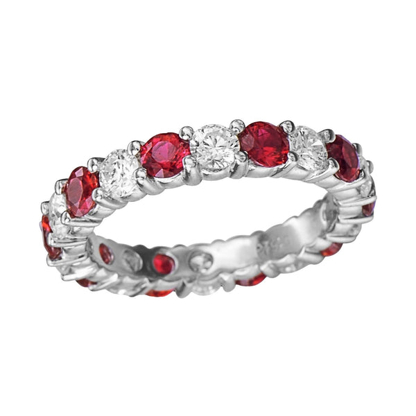 Beauvince Ruby & Diamond Almost Eternity Band (2.34 ct Gemstones)