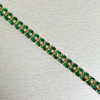 Beauvince Vine Bracelet (5.05 ct Diamonds & Emeralds) in Yellow Gold