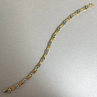 Beauvince Petite Flowers Bracelet (2.90 ct Diamonds & Emeralds) in Yellow Gold