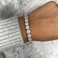 Diamond Tennis Bracelet (26.01 ct Diamonds) in White Gold