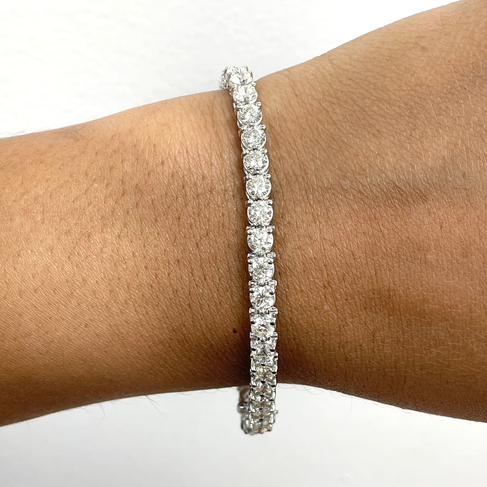 Beauvince 3 Prong Diamond Tennis Bracelet (10.47 ct Diamonds