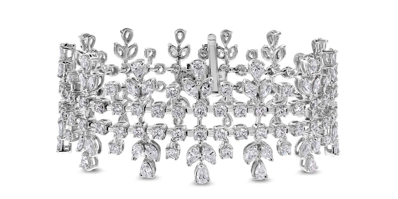 Beauvince Eloise Diamond Bracelet (9.29 ct Diamonds) in White Gold