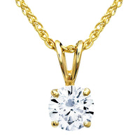 Round Solitaire Diamond Pendant (0.52 ct Diamond) in Yellow Gold