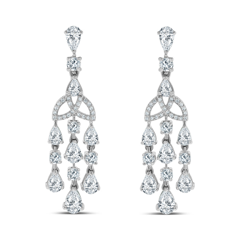 Buy Statement Long Silver Multi Shape Stones Rhodium Plated Diamond Earrings,indian  Jewelry,statement Earrings,diamond Earrings,indian Earrings Online in India  - Etsy
