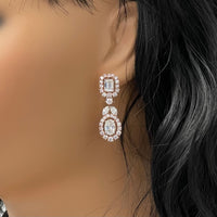 Beauvince Ariana Diamond Earrings (6.91 ct Diamonds ) in Rose Gold & Platinum