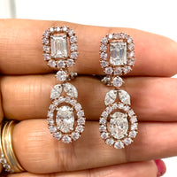 Beauvince Ariana Diamond Earrings (6.91 ct Diamonds ) in Rose Gold & Platinum