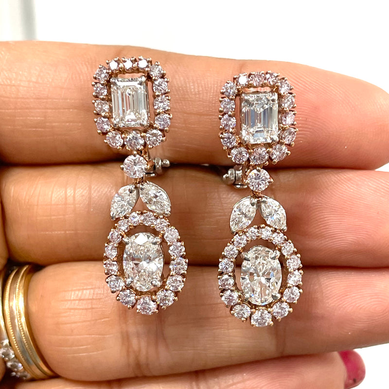 Floral Hang Diamond Stud Earrings | Radiant Bay