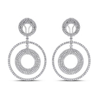 Circles Diamond Earrings (5.30 ct Diamonds) in White Gold
