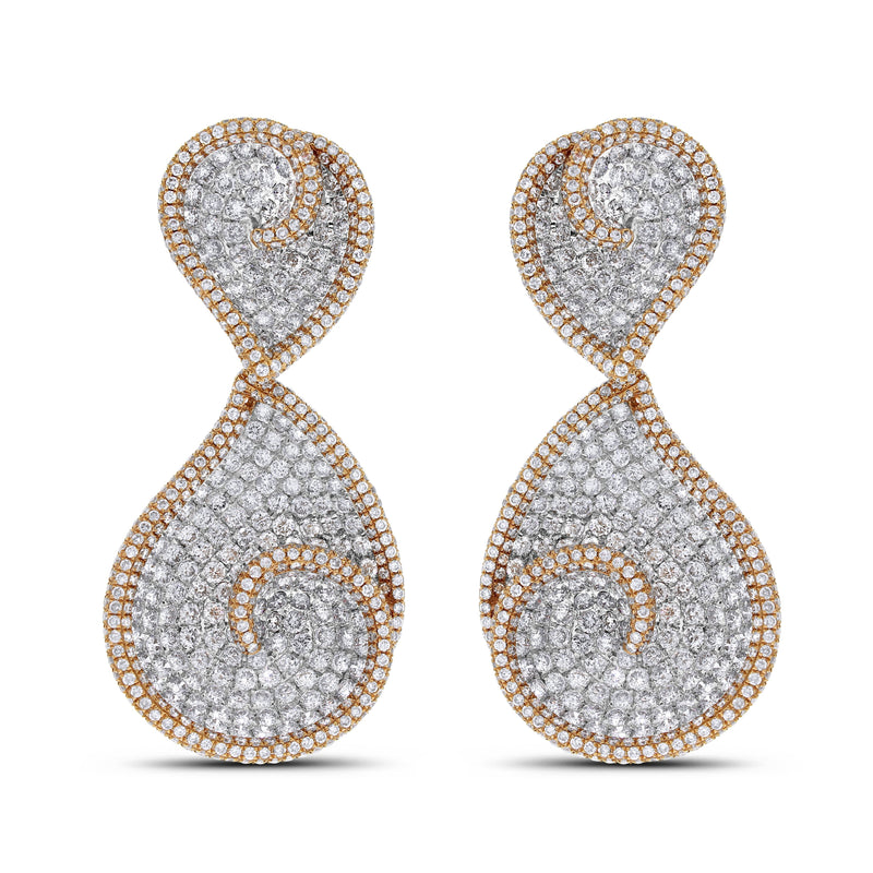 Whirls of Love Diamond Earrings (11.30 ct Diamonds) in Gold