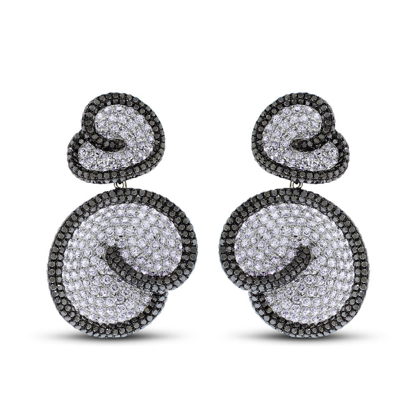 Whirls of Love Diamond Earrings (17.49 ct Diamonds) in Gold