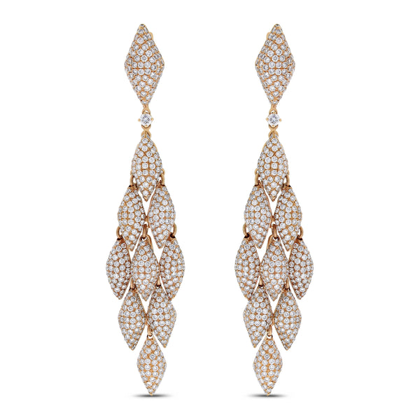 Autumn Chandelier Diamond Earrings (11.14 ct Diamonds) in Rose Gold