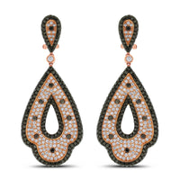 Enya Black & White Diamond Earrings (7.95 ct Diamonds) in Rose Gold