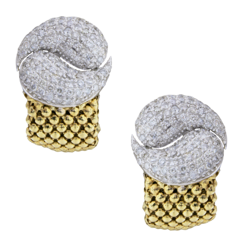 Yin & Yang Diamond Earrings (1.50 ct Diamonds) in Gold