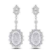 Charm Diamond Earrings (6.05 ct Diamonds) in White Gold
