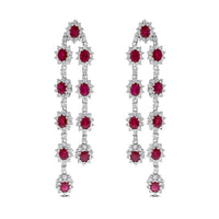 Rosemary Ruby Earrings (14.23 ct Rubies & Diamonds) in White Gold